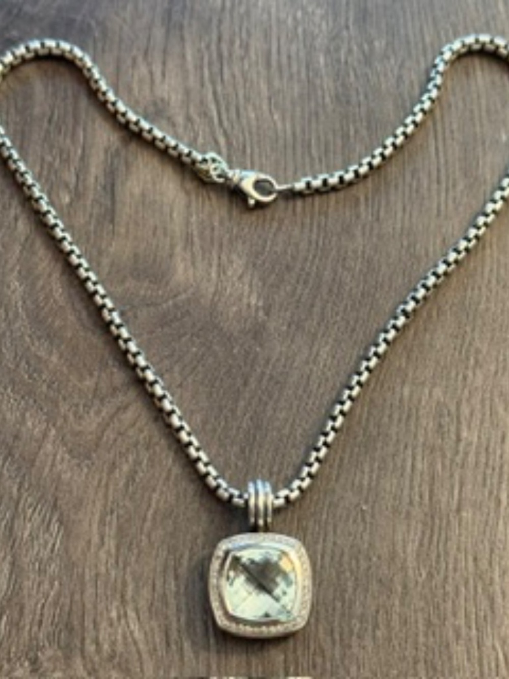 David Yurman Albion Pendant & Box Chain Necklace
